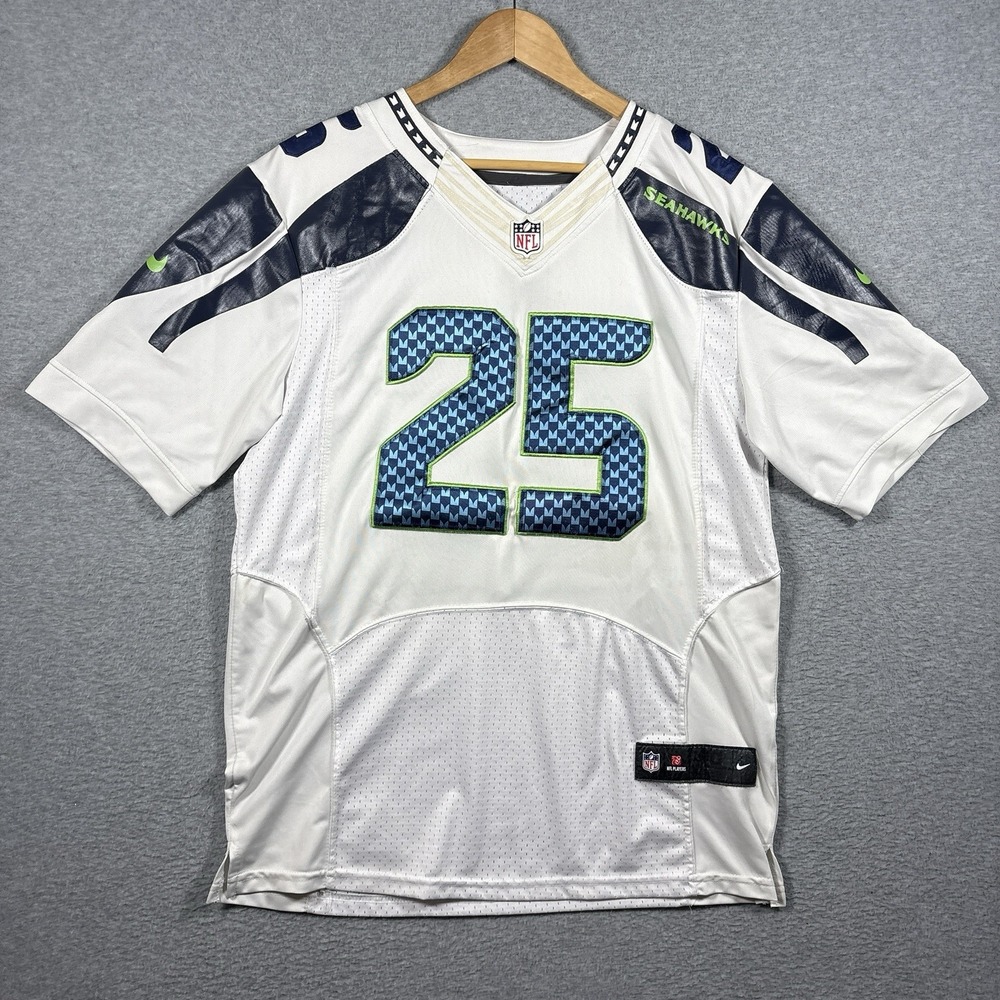 Nike Elite Seattle Seahawks Richard Sherman 25 Jersey White Size 40 Stitched NFL
